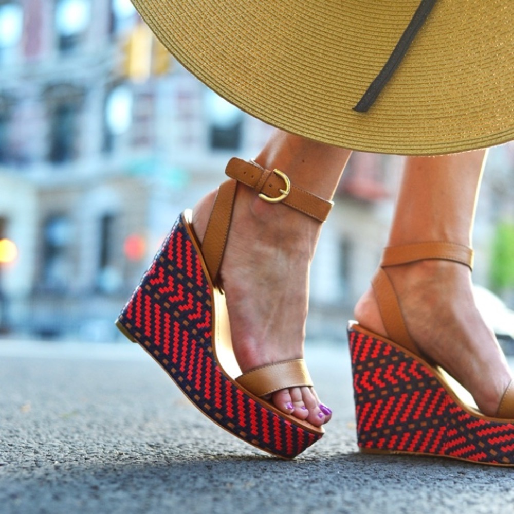 Coach platform wedges leather  size 8.5